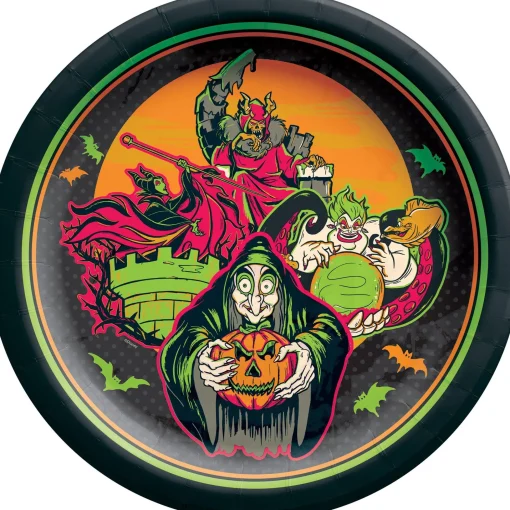 Party City Disney Villains Halloween Paper Dinner Plates, 10In, 18Ct| Tableware & Serveware