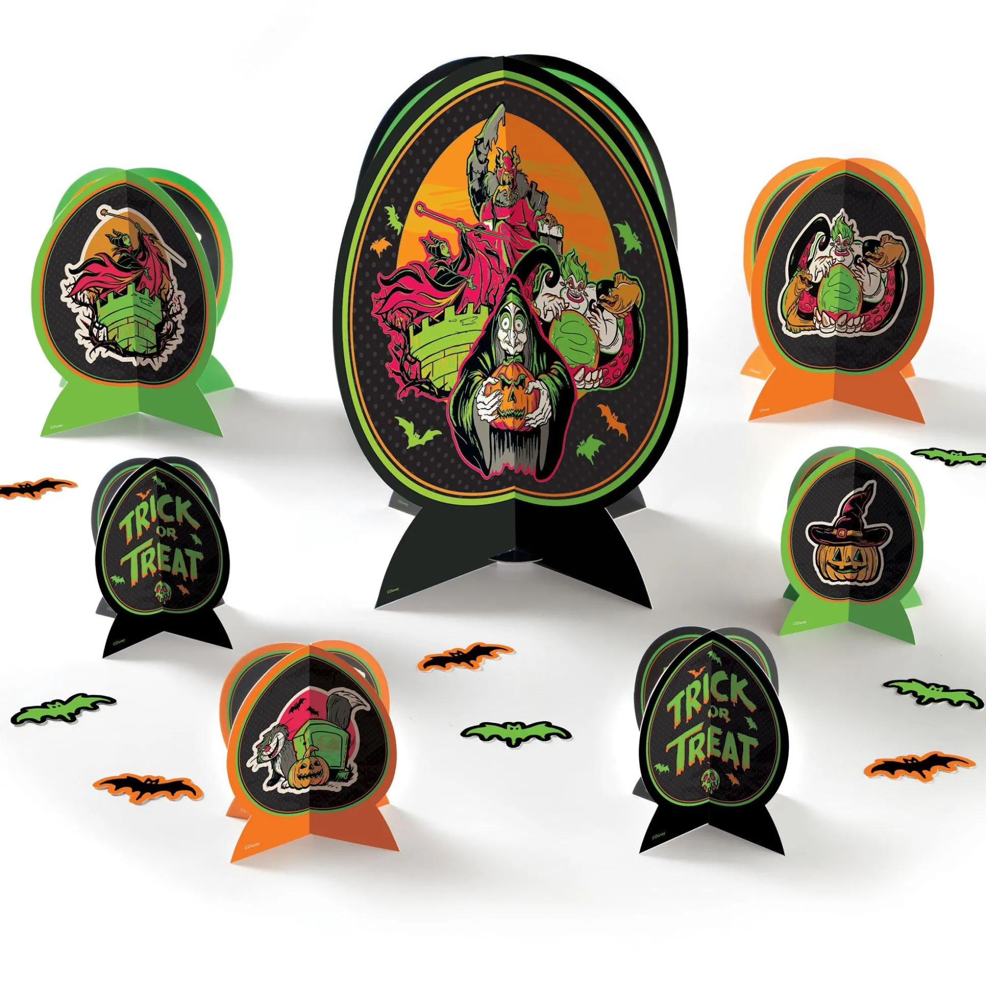 Party City Disney Villains Halloween Cardstock Table Decorating Kit, 31Pc| Decorations