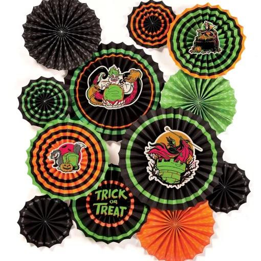 Party City Disney Villains Halloween Paper Fan Decorating Kit, 17Pc| Disney Villains