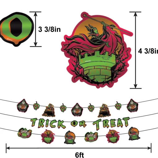 Party City Disney Villains Halloween Cardstock Banners, 6Ft, 3Ct| Decorations