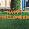 Party City Dripping Happy Halloween Plastic & Metal Yard Sign Set, 15In Letters, 14Pc| Decorations