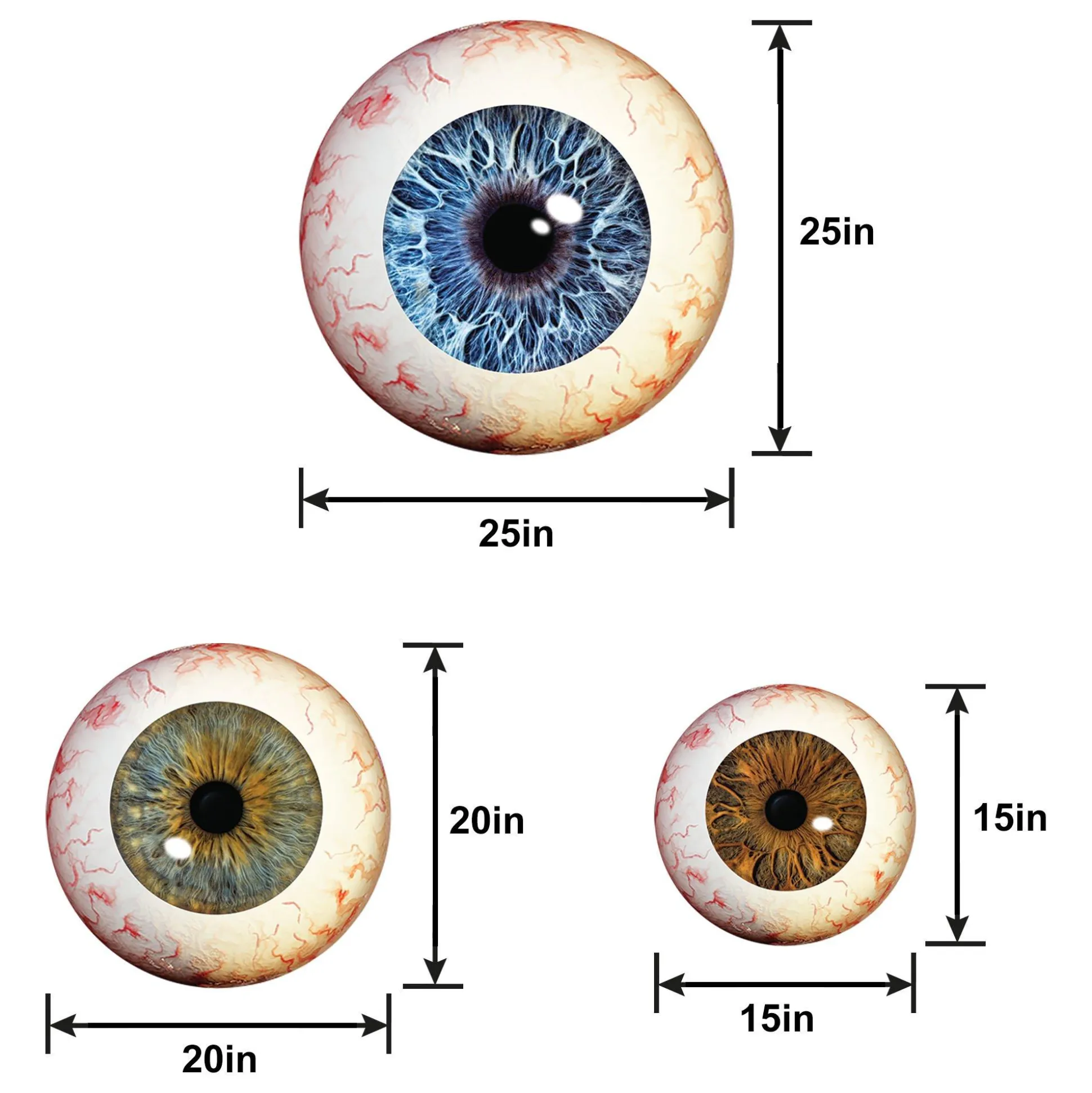 Party City Eyes On You Plastic & Metal Yard Sign Set, 3Pc| Yard Stakes & Signs