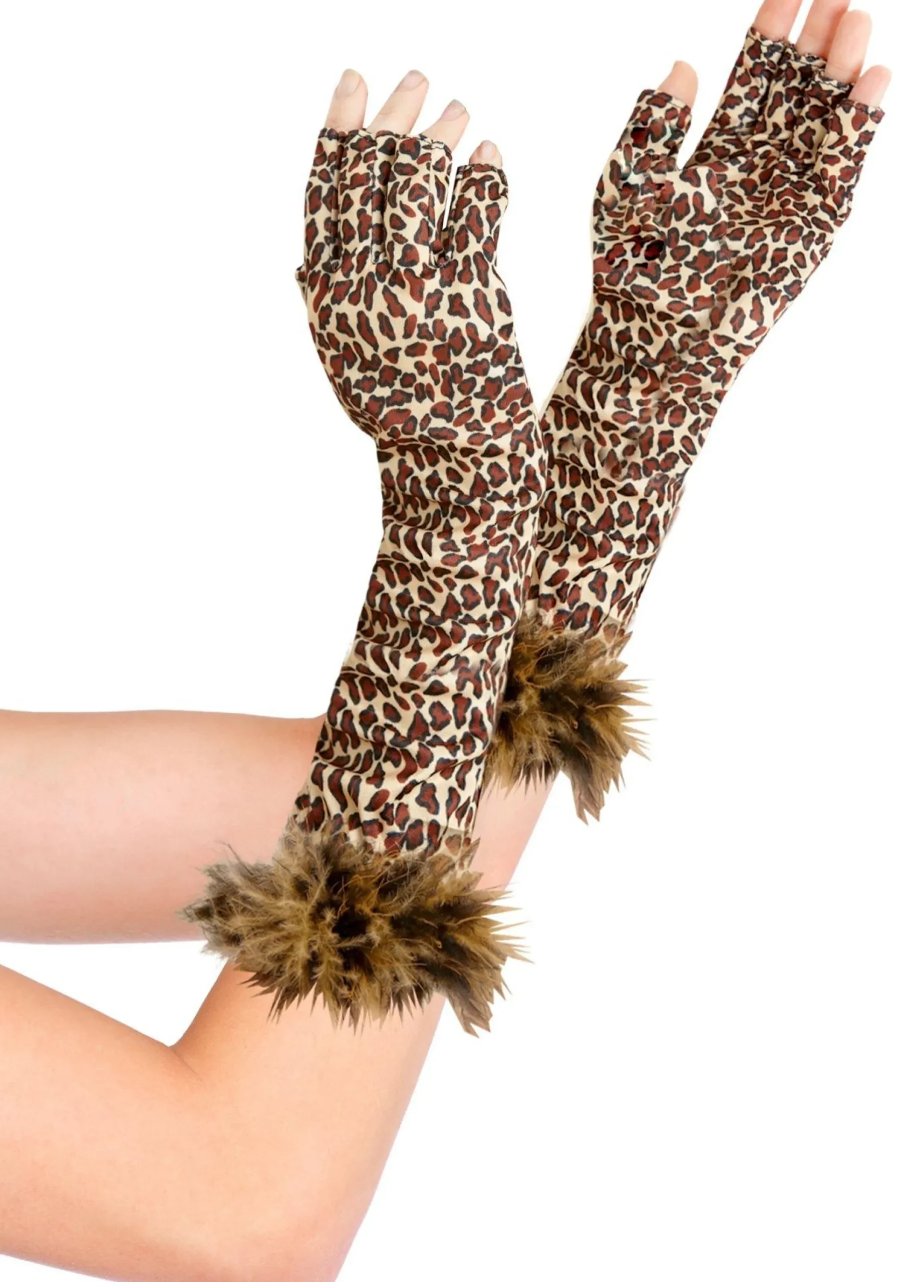 Clearance Fingerless Leopard Print Gloves Gloves