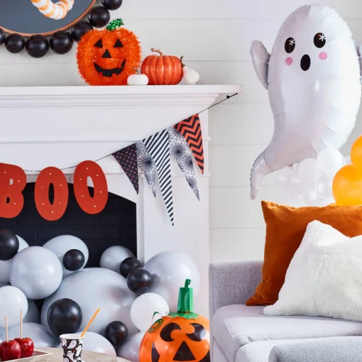 Party City Floating Ghost Halloween Cluster Balloon, 24In X 40In| Balloons