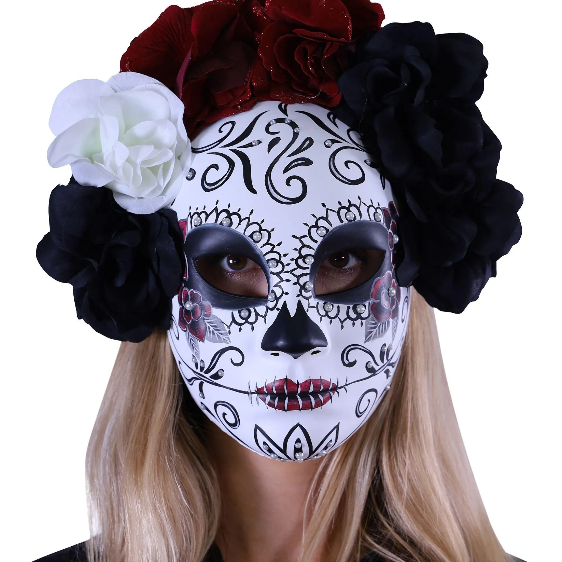 Cheap Flower Crown Calavera Day Of The Dead Mask Masquerade