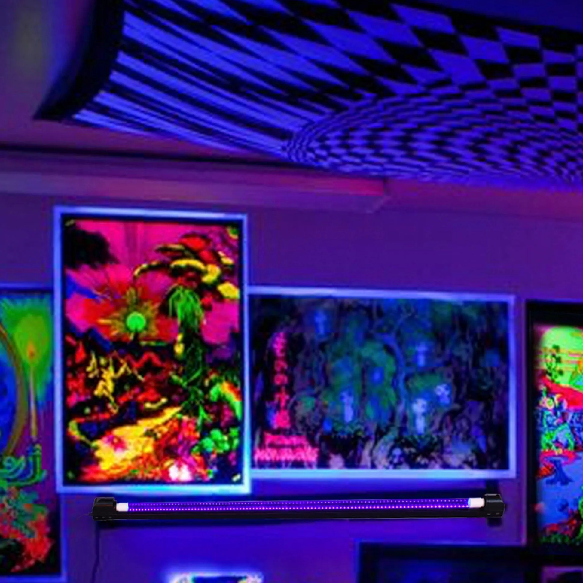 Party City Fluorescent Led Uv Black Light Lamp, 48In| Strobe Lights & Black Lights