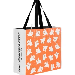 Party City Ghost & Skull Halloween Plastic Tote Bag, 20In X 16In| Trick-Or-Treat Bags & Buckets