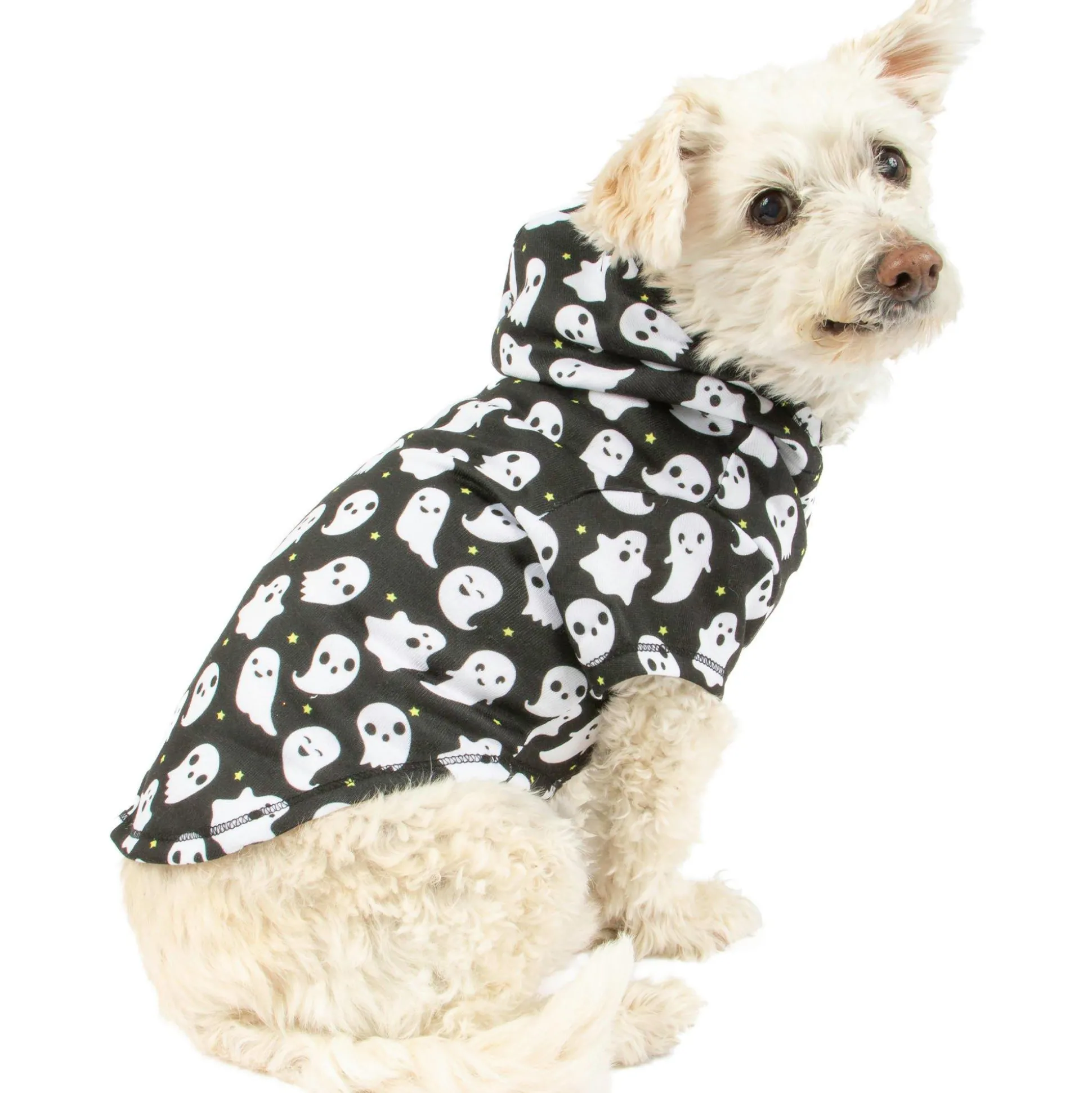 Shop Ghost Print Dog Hoodie Dog & Pet Costumes