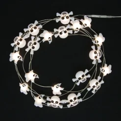 Party City Ghosts & Skulls Led Fairy String Lights, 20 Bulbs, 6.3Ft| Strobe Lights & Black Lights