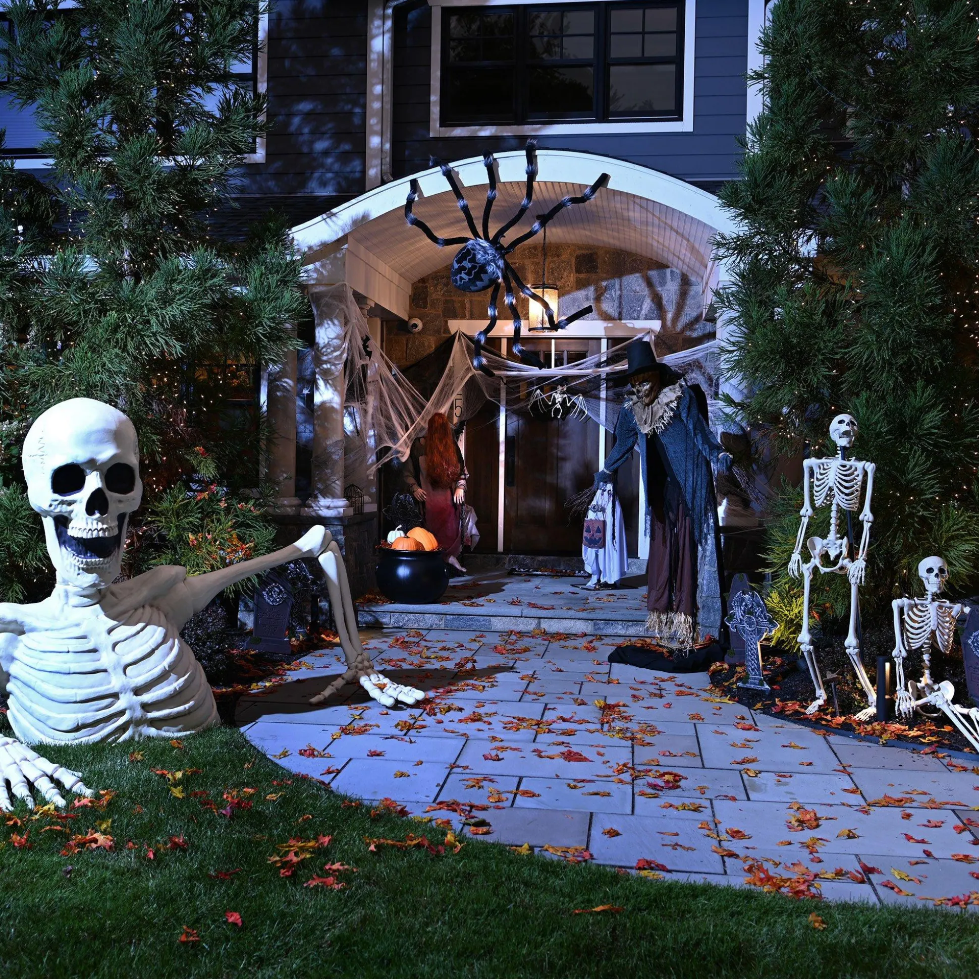 Party City Giant Rattles The Groundbreaking Skeleton Plastic Yard Decorating Kit, 8Pc| Yard Stakes & Signs