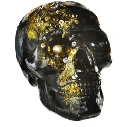 Party City Glitter Glam Boneyard Jeweled Skull Plastic Decoration, 6.5In X 8.75In| Table Décor & Centerpieces