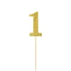 Store Glitter Gold Number 1 Picks 4Ct Baking Supplies