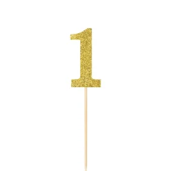 Store Glitter Gold Number 1 Picks 4Ct Baking Supplies