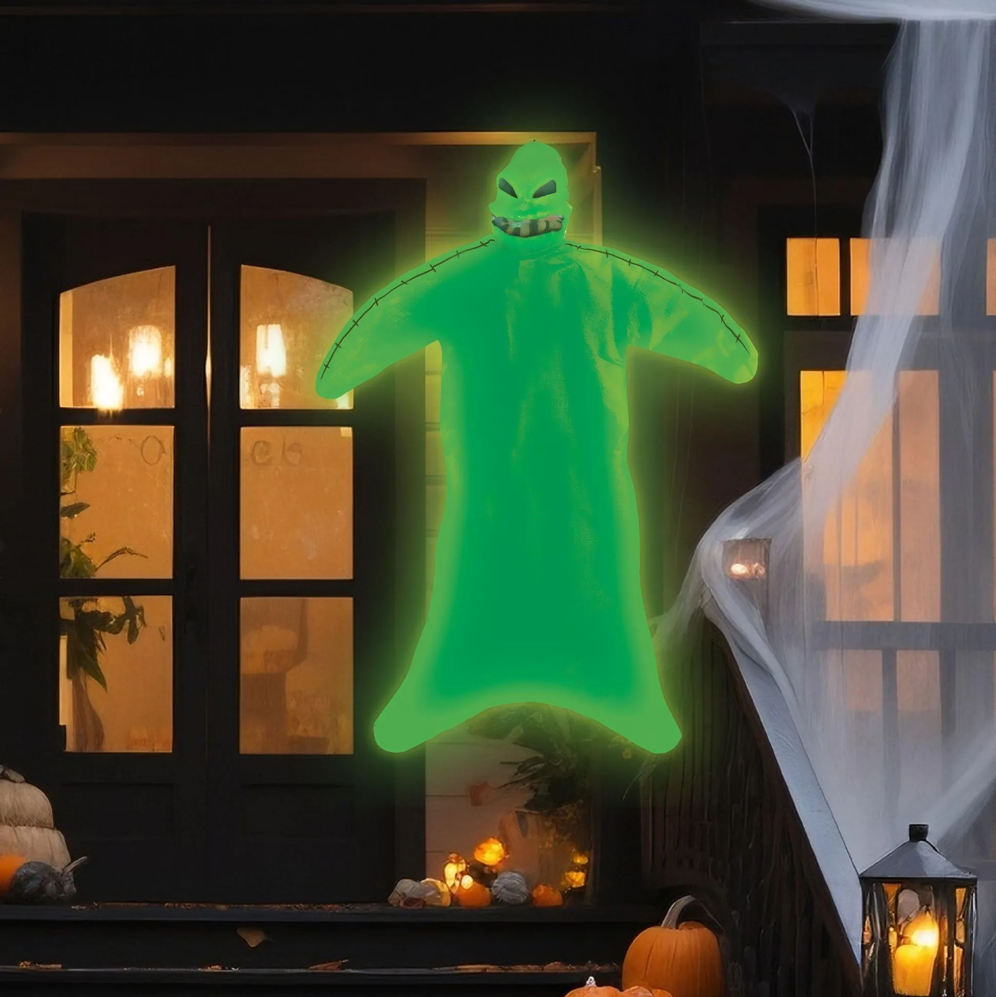 Party City Glow-In-The-Dark Oogie Boogie Hanging Decoration, 5Ft - Disney The Nightmare Before Christmas| Hanging Decorations