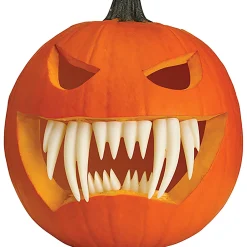 Party City Glow-In-The-Dark Pumpkin Buck Teeth 7Pc| Pumpkin Carving Kits