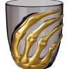 Party City Gold Skeleton Hand Plastic Stemless Wine Glass, 15Oz| Boneyard Glam