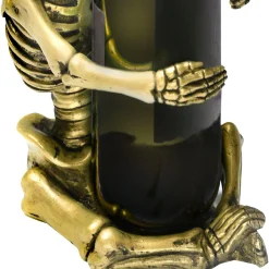 Party City Gold Skeleton Wine Bottle Holder, 8.6In| Boneyard Glam