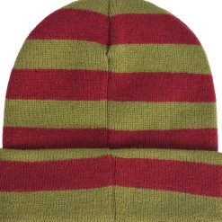 Flash Sale Green & Red Embroidered Freddy Krueger Glove Striped Acrylic Knit Beanie - A Nightmare On Elm Street Men Scary