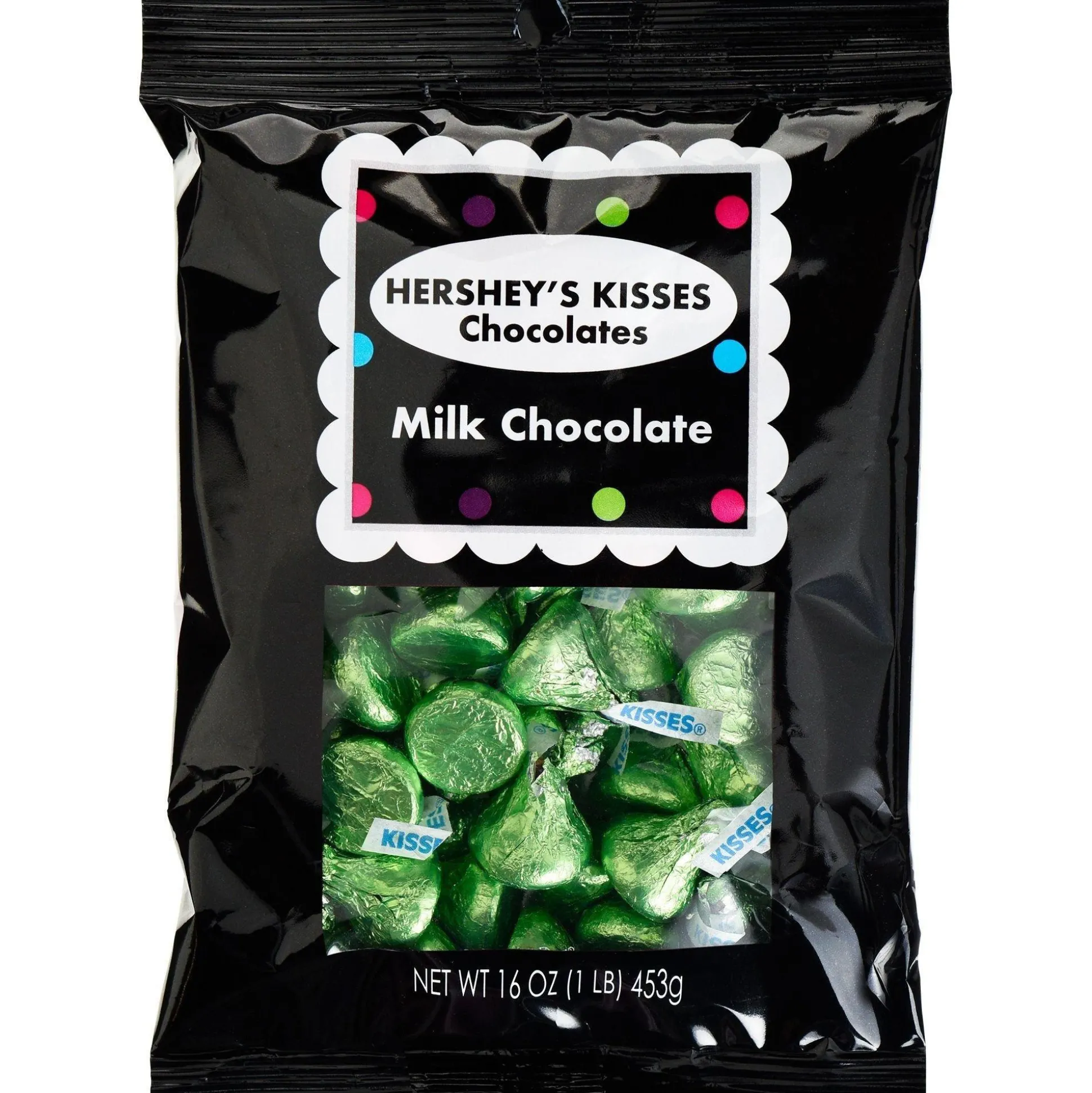 Fashion Green & Silver Team Colors Hershey's Kisses, 32Oz - Milk Chocolate Candy Buffet By Color