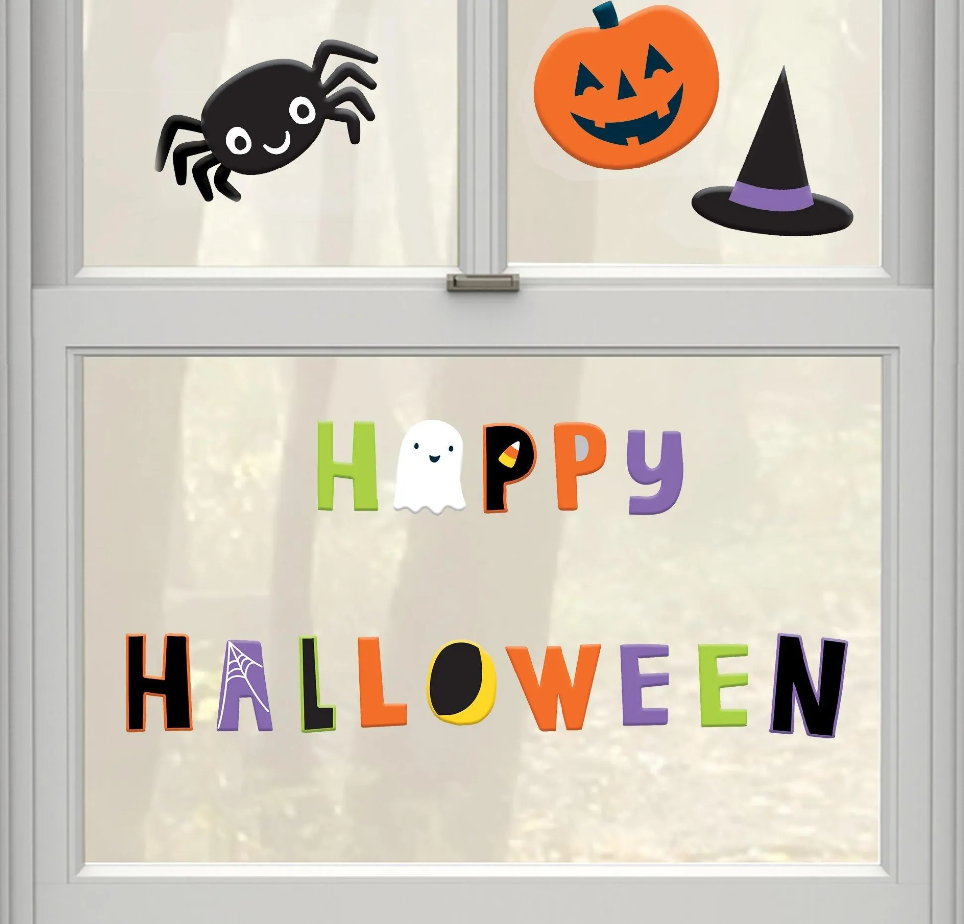 Party City Halloween Friends Gel Cling Decals 17Ct| Decorations