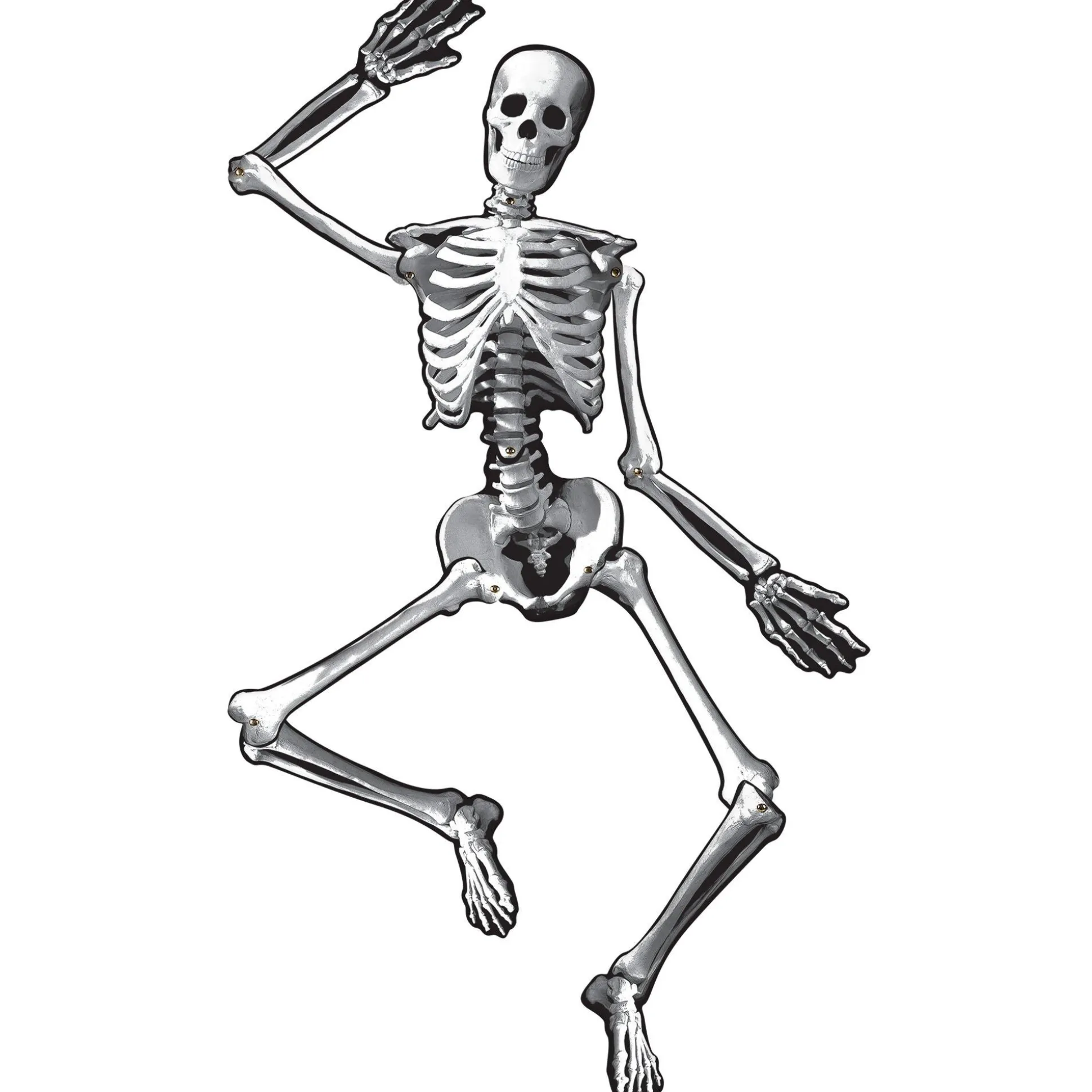 Party City Halloween Skeleton Jointed Cardstock Cutout, 53In| Window & Wall Décor