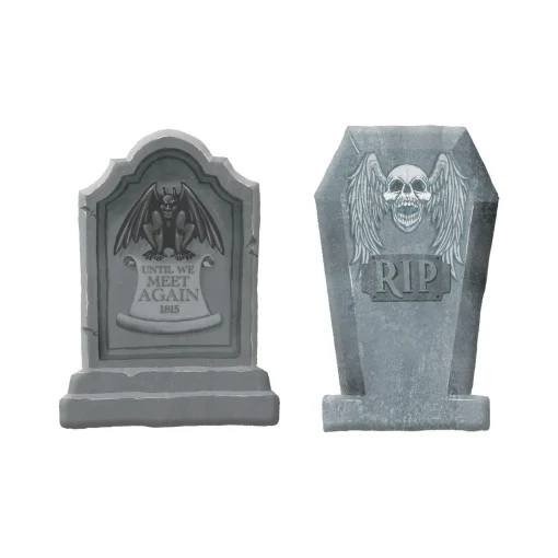 Party City Halloween Tombstone Set, 5Pc| Tombstones & Fencing