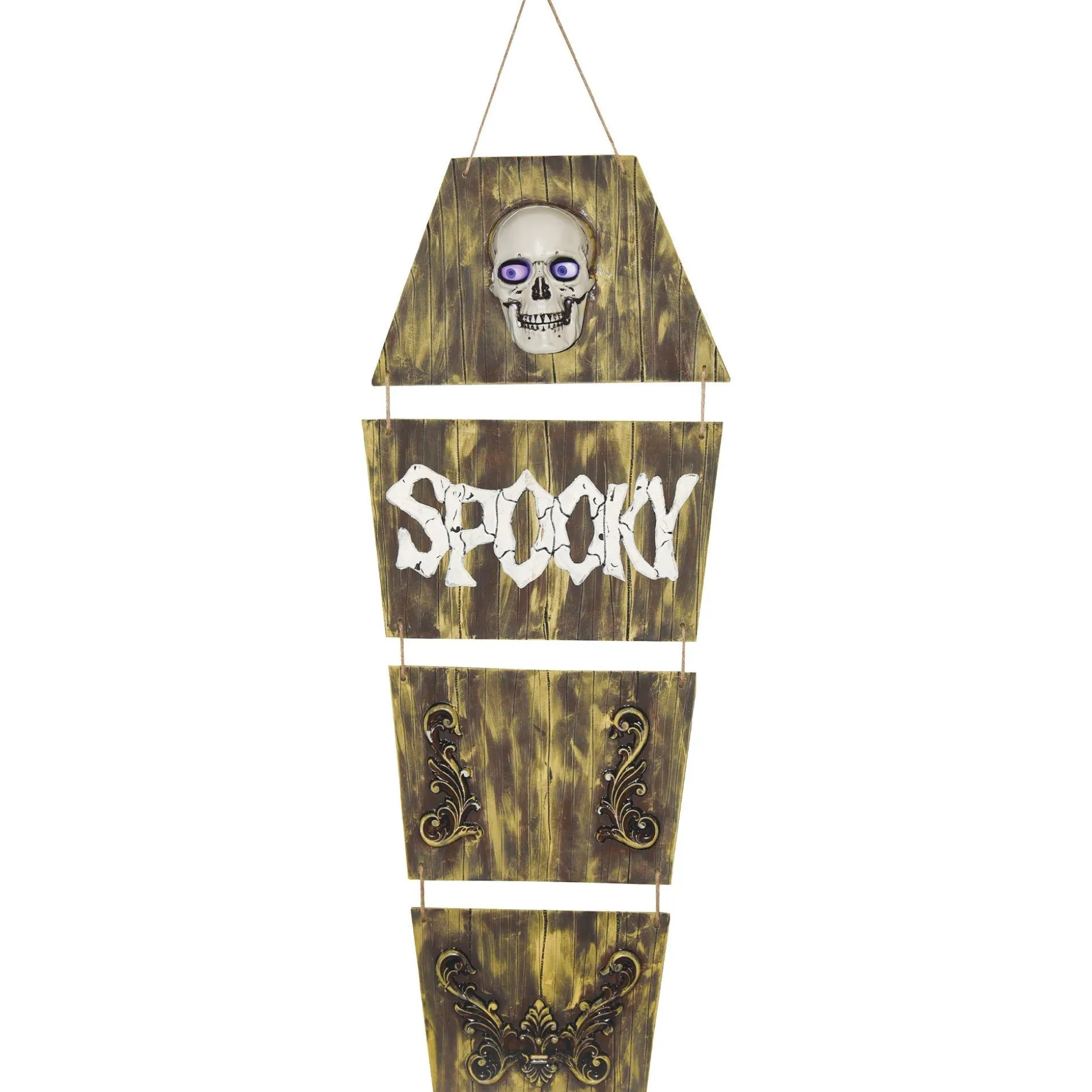 Party City Hanging Coffin With Animated Skull, 5Ft - Halloween Decoration| Hanging Decorations