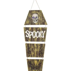 Party City Hanging Coffin With Animated Skull, 5Ft - Halloween Decoration| Door Décor & Signs