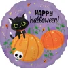 Party City Happy Halloween Black Cat & Pumpkins Foil Balloon, 18In| Balloons