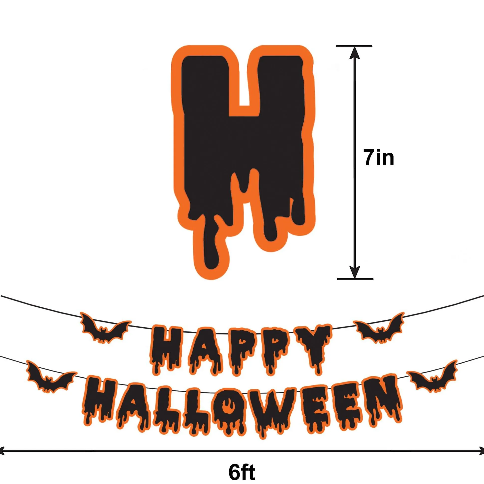 Party City Happy Halloween Cardstock Banners, 2Ct| Decorations