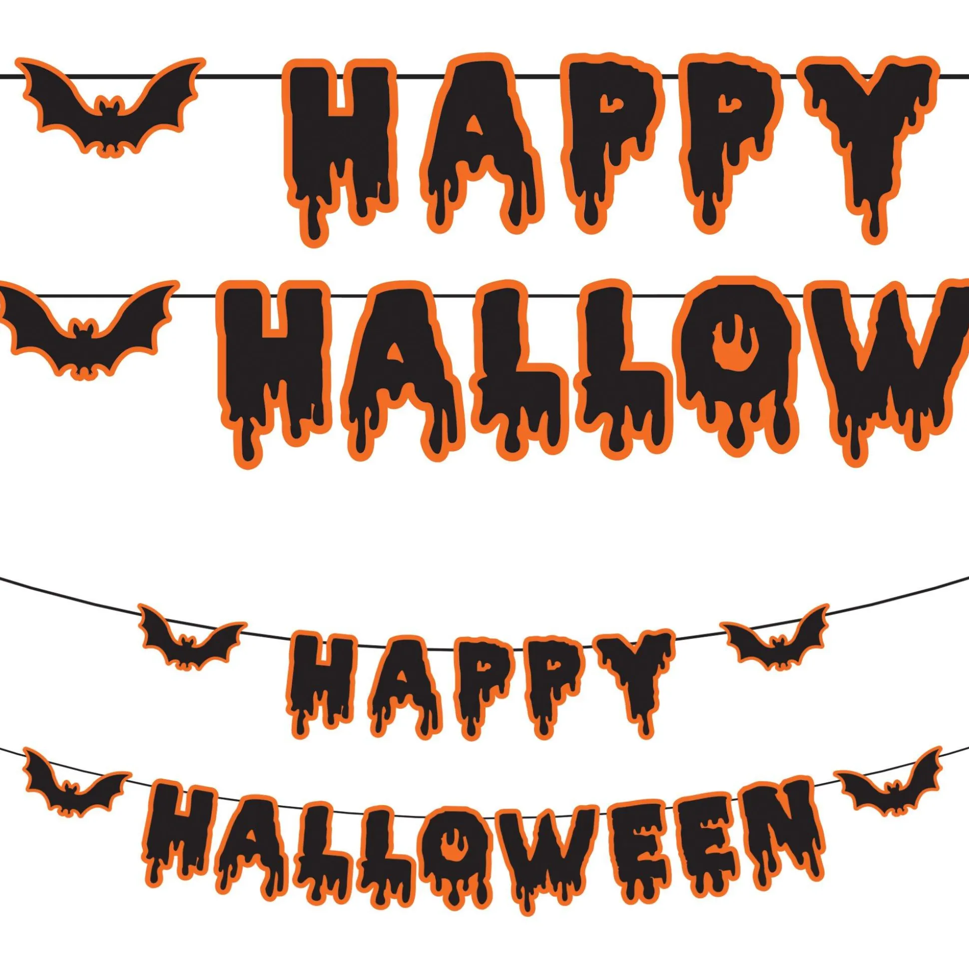 Party City Happy Halloween Cardstock Banners, 2Ct| Window & Wall Décor