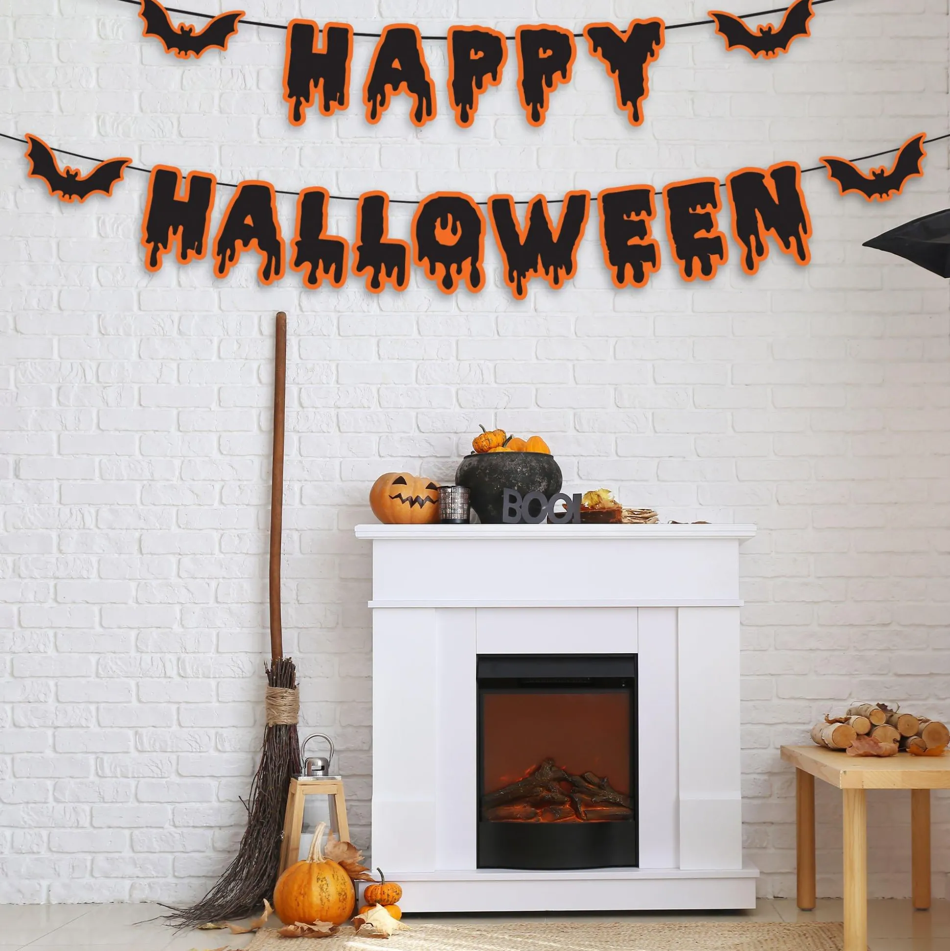 Party City Happy Halloween Cardstock Banners, 2Ct| Window & Wall Décor