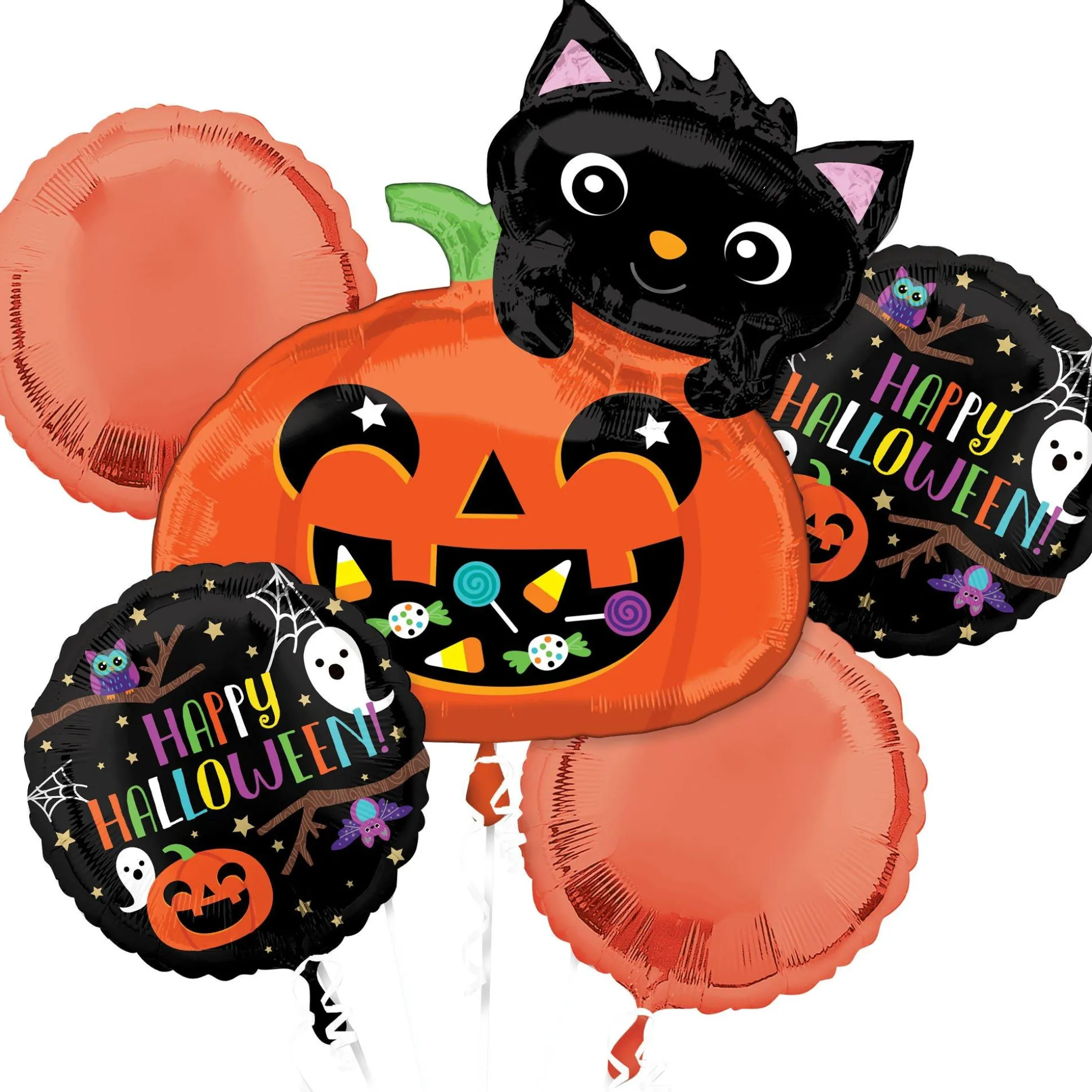 Party City Happy Halloween Night Foil Balloon Bouquet, 5Pc| Balloons