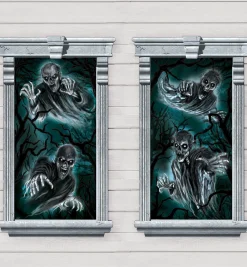 Party City Haunted Forest Window Posters 2Ct| Window & Wall Décor
