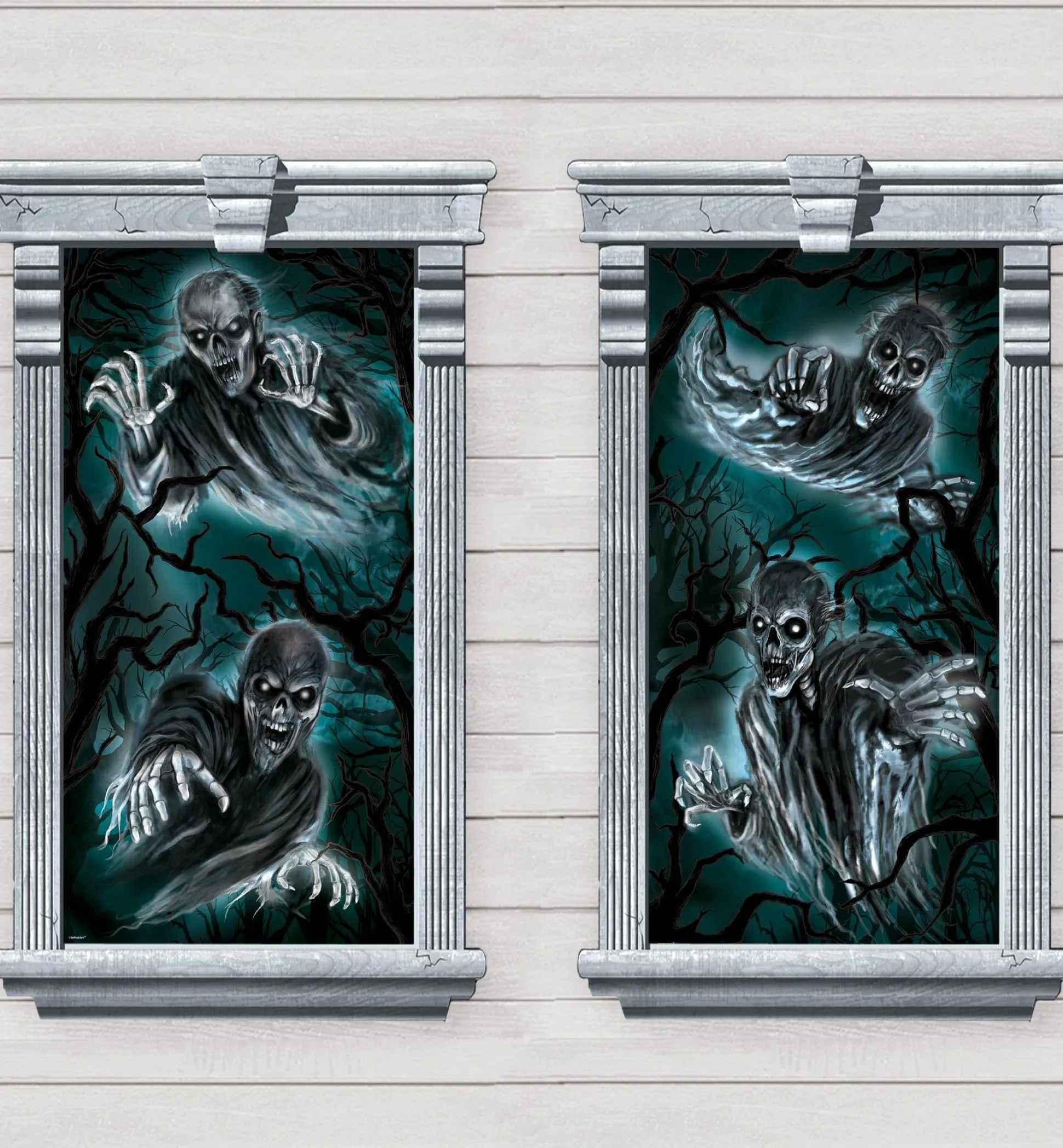 Party City Haunted Forest Window Posters 2Ct| Window & Wall Décor