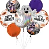 Party City Haunted House Halloween Foil & Plastic Balloon Bouquet, 7Pc| Balloons