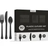 Party City Heavy-Duty Plastic Cutlery Set For 20 Guests, 80Ct| Disney Villains