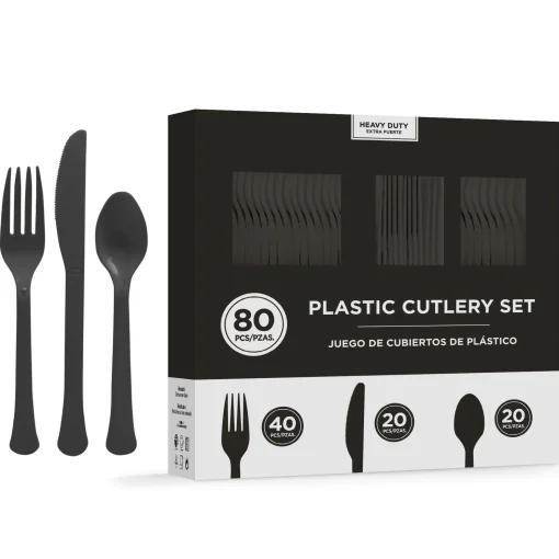 Party City Heavy-Duty Plastic Cutlery Set For 20 Guests, 80Ct| Disney Villains
