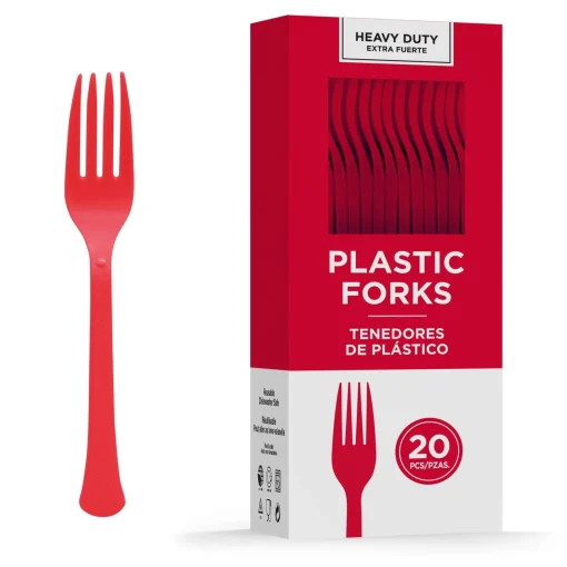 Party City Heavy-Duty Plastic Forks, 20Ct| Get Axed