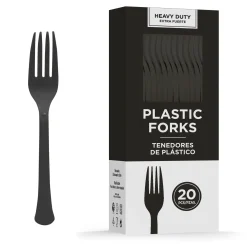 Party City Heavy-Duty Plastic Forks, 20Ct| Spiderweb Night