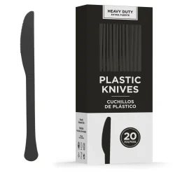 Party City Heavy-Duty Plastic Knives, 20Ct| Spiderweb Night