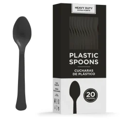 Party City Heavy-Duty Plastic Spoons, 20Ct| Spiderweb Night
