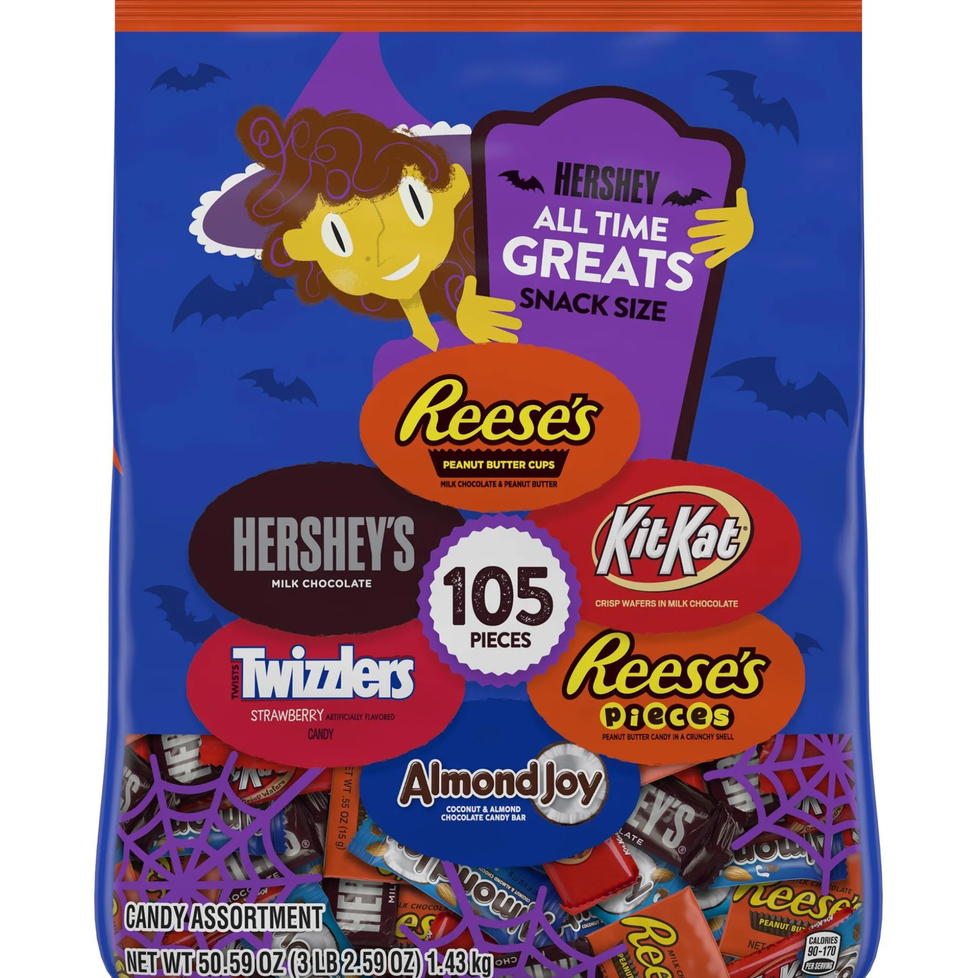 Best Sale All Time Greats Snack Size Halloween Mix, 50.59Oz, 105Pc Chocolate Candy