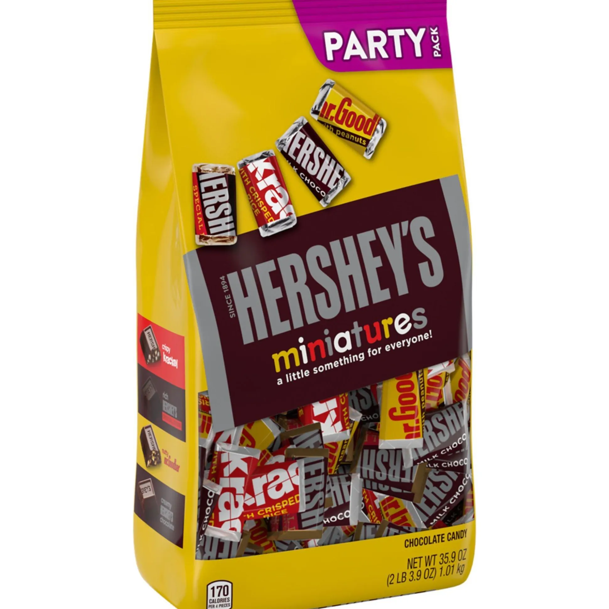 New Chocolate Miniatures Party Pack, 39.5Oz - Milk Chocolate, Special Dark Chocolate, Krackel & Mr. Goodbar Bulk Candy