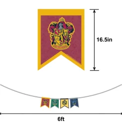 Party City Hogwarts Felt Pennant Banner, 6Ft - Harry Potter| Harry Potter Hogwarts