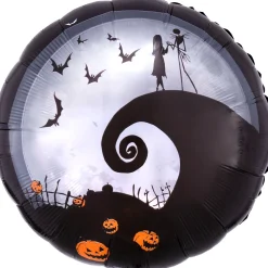 Party City Jack & Sally Halloween Round Foil Balloon, 28In - The Nightmare Before Christmas| Balloons