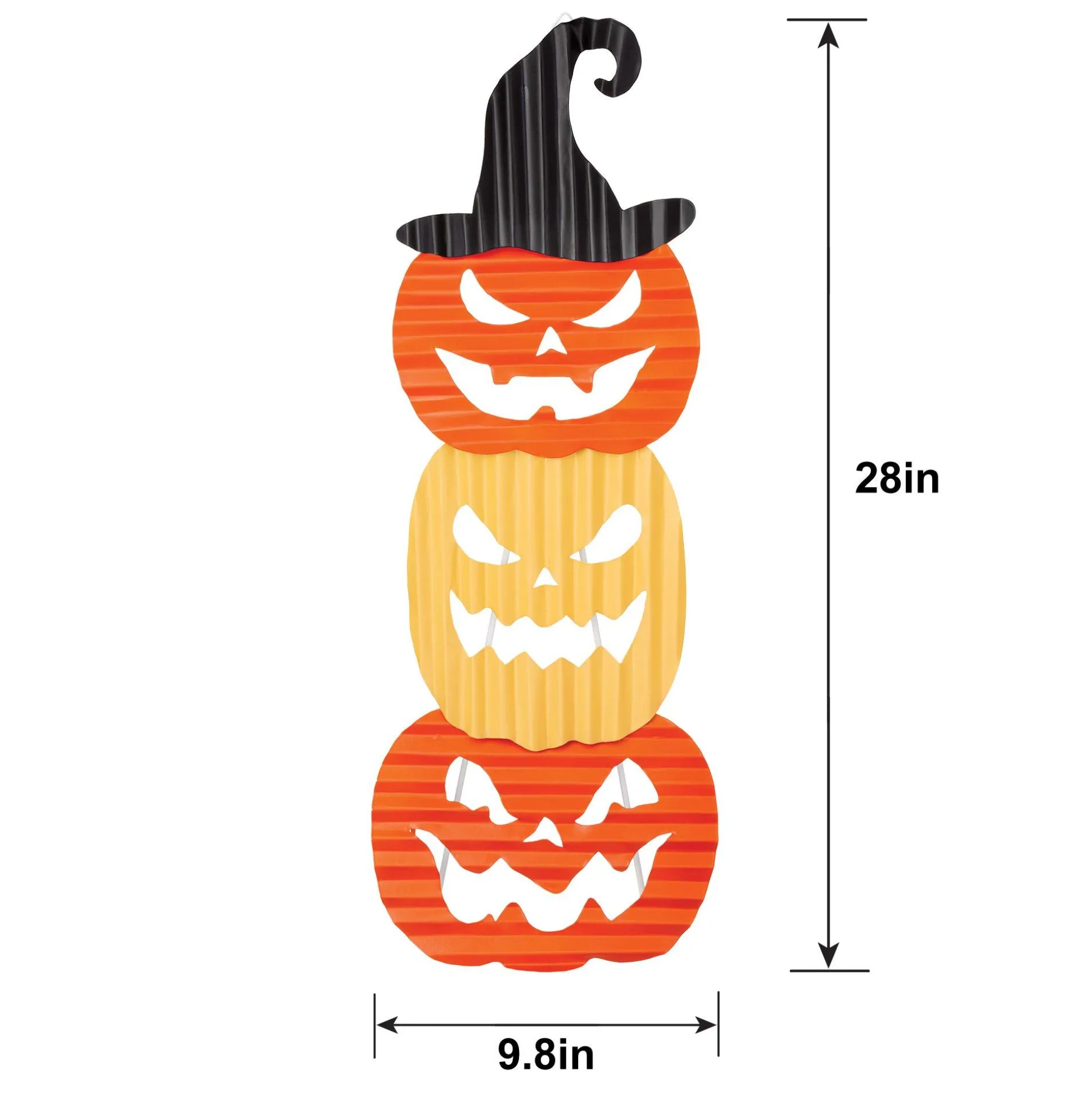Party City Jack-O'-Lantern Corrugated Metal Stacked Sign, 9.8In X 28In| Home Décor