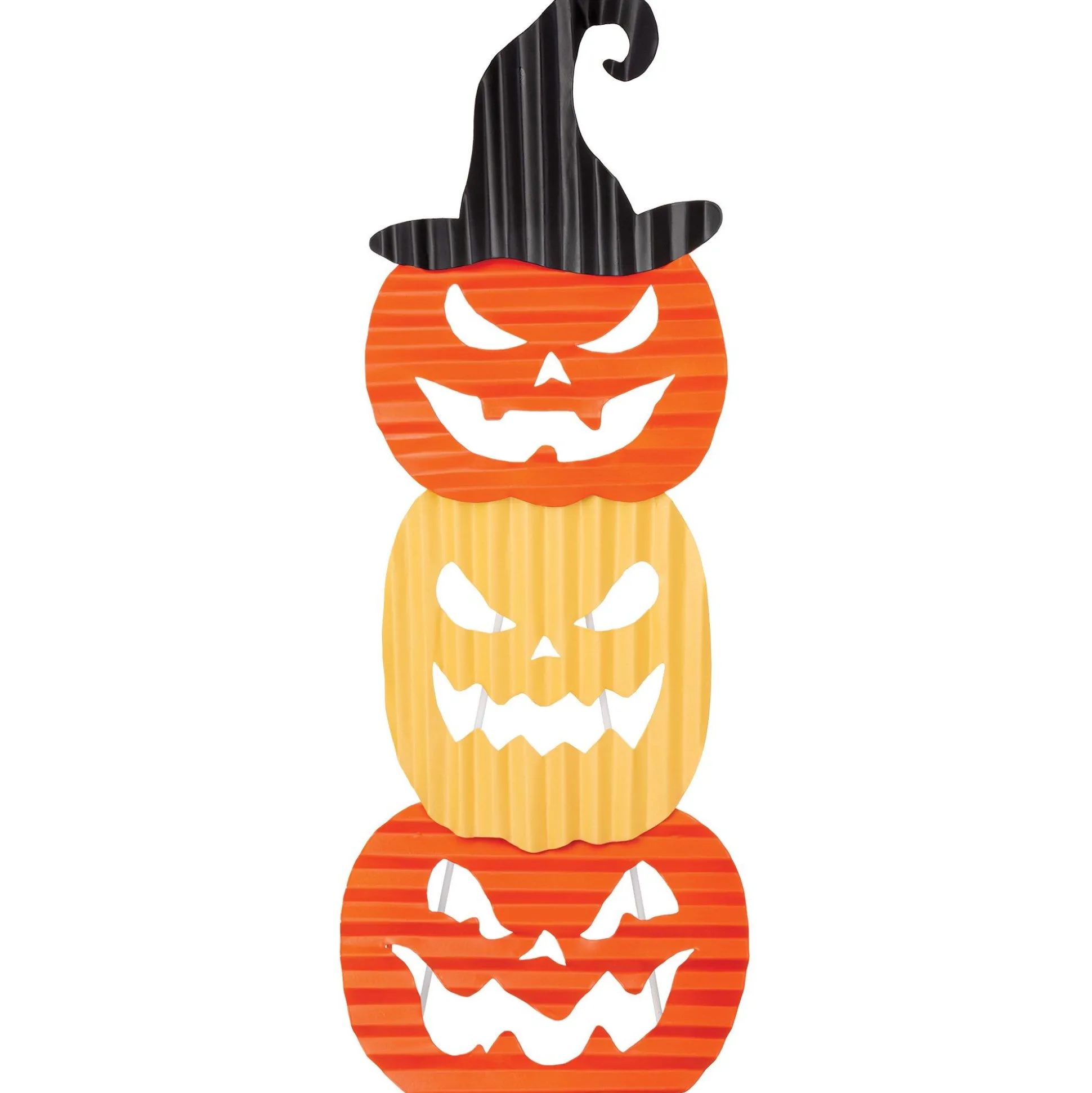 Party City Jack-O'-Lantern Corrugated Metal Stacked Sign, 9.8In X 28In| Yard Stakes & Signs