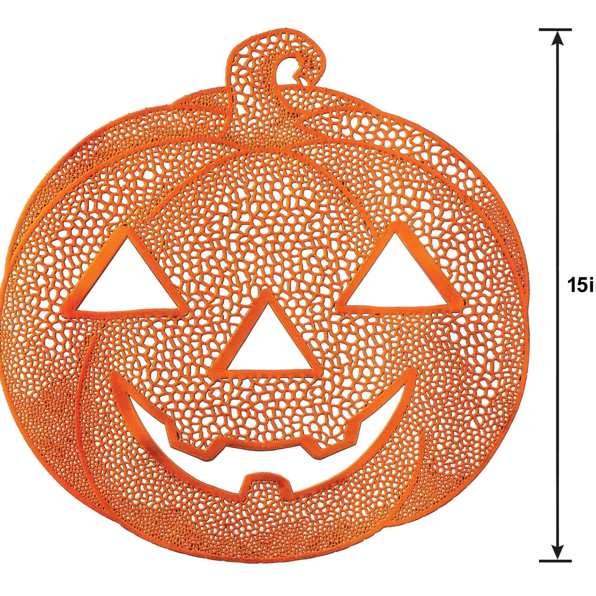 Party City Jack-O'-Lantern Vinyl Placemat, 15In| Table Décor & Centerpieces