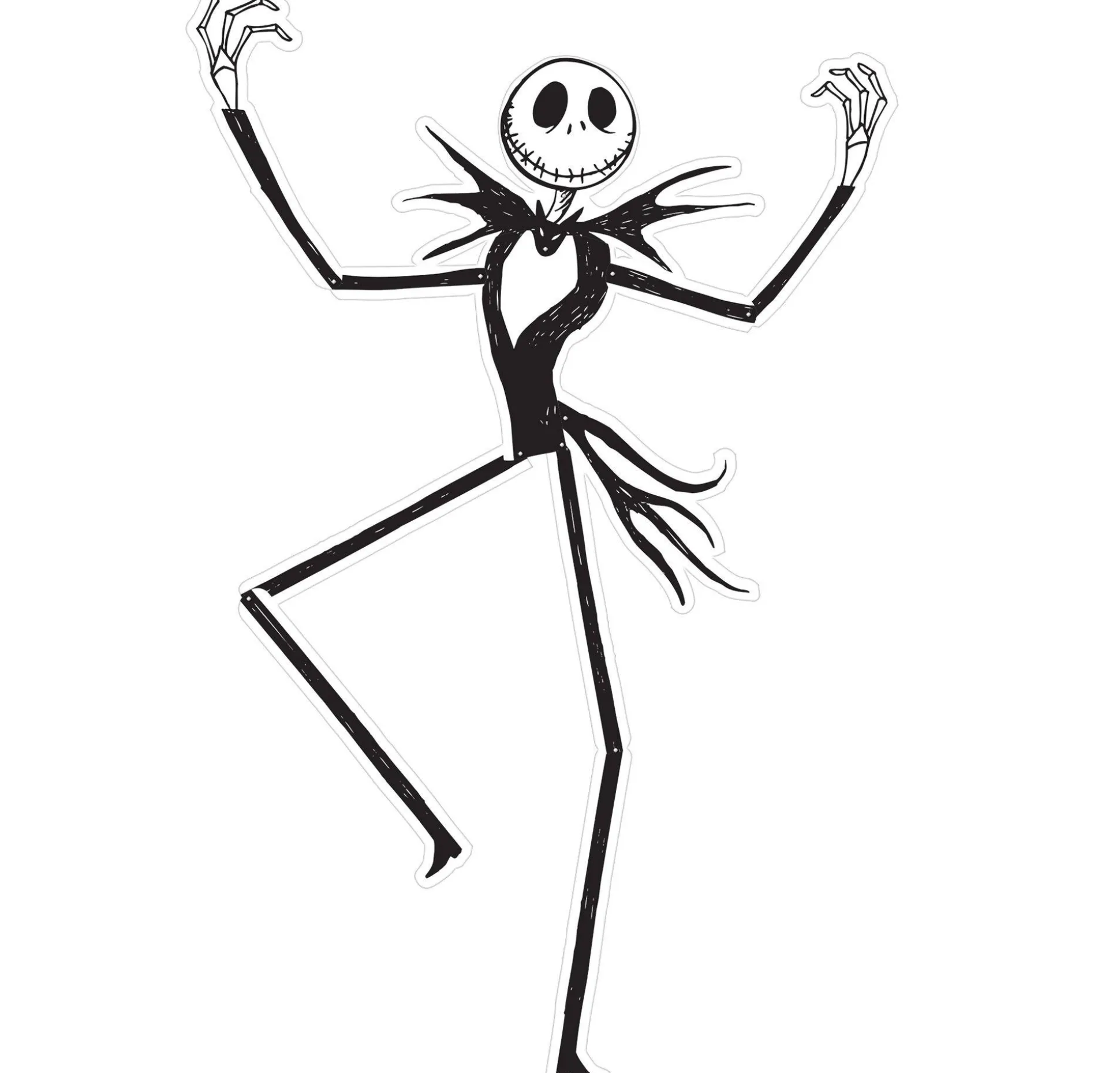Party City Jointed Jack Skellington Cutout - The Nightmare Before Christmas| Window & Wall Décor